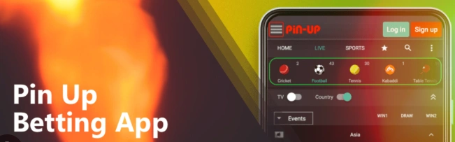 Phone screen with PinUp Bet Kenya mobile app open showing live football odds and betting slip